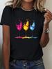 Wine Glasses Print Crew Neck Tshirt Casual Short Sleeve Top for Spring  Summer Womens Clothing Aesthetic Clothes