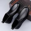 Luxury Brand Men Chelsea Boots Genuine Leather Winter Plush Ankle Boots Men's Dress Shoes Business British Style Casual Boots