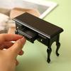 Mini Dollhouse Furniture Desk And Vanity With Wooden Material For Kids Playroom Decor