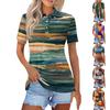 Women's Fashion Casual Lapel Short Sleeve Printed Shirt Women's Button Up Tops