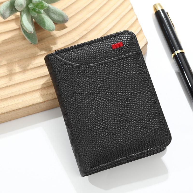 Portafoglio Bifold Slim da Uomo, Porta Carte Compatto in PU con Scomparti Multipli per Carte, Tasca per Contanti, Finestra per Documenti d'Identità, Piccolo Portafoglio Minimalista per l'Uso Quotidiano