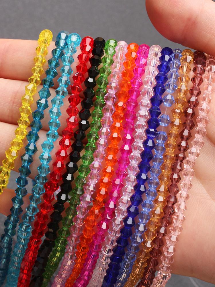 4MM About 80-90Pcs Czech Beads Fashion Crystal For Jewelry Making Seed Beads Gift 1 String Glass Handmade Diy Supplies Home Party Supplies