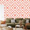 Wallpaper Casual Checkerboard Coral, White and Peach 50x1000
