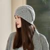Knitted Hat for Women Fashionable Sequin Pile Up Hat Lady Autumn Winter Wool Hat Warmth Cap