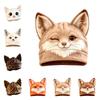 Cartoon Animal Face Cat Ear Beanie Hat Soft Plush Winter Skull Cap Plush Winter Hat  Daily Outfits
