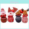 Christmas Knit Apple Bag With Santa Design For Festive Gift Wrapping
