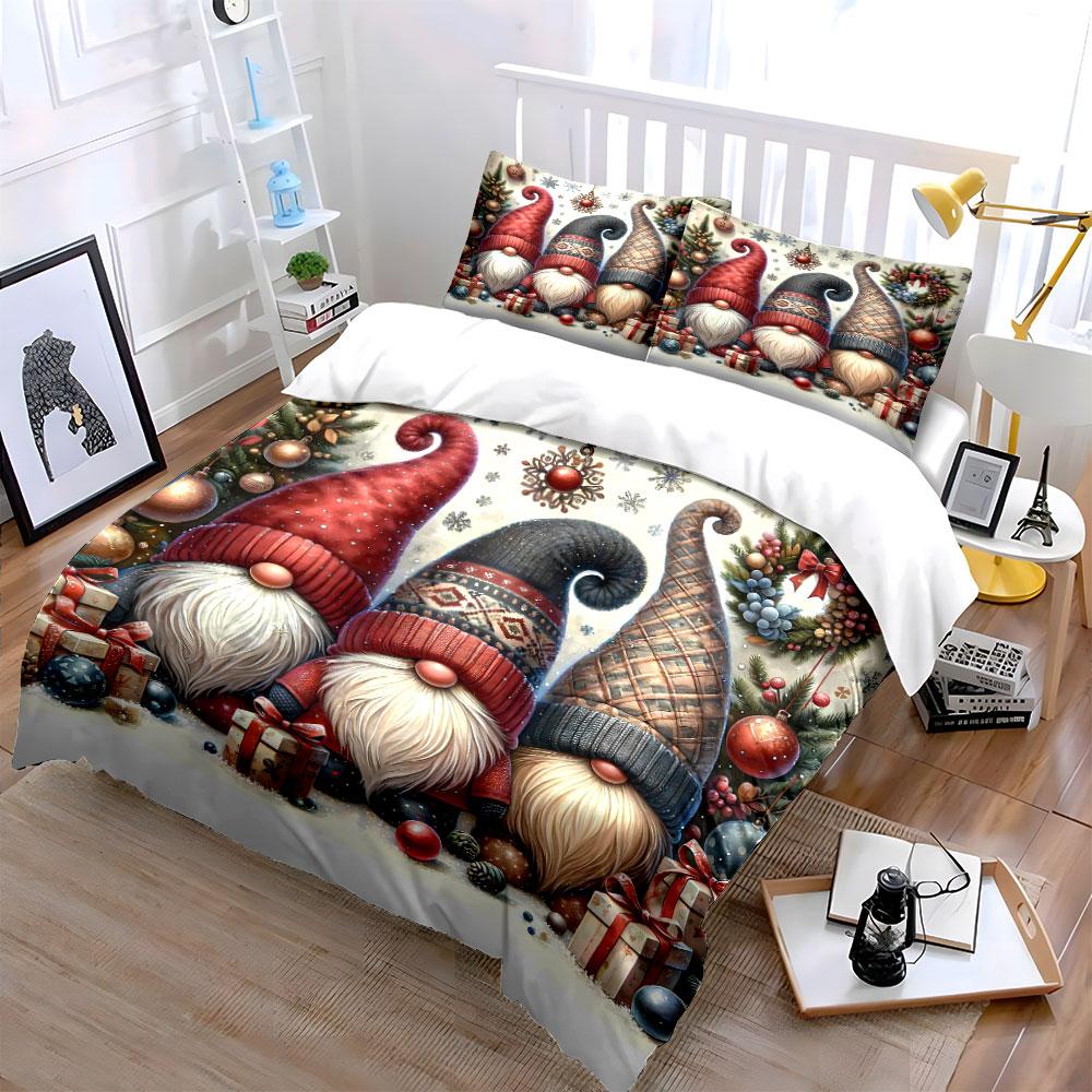 """Kerstkabouter Beddengoed Set" Beddengoed Dekbedovertrek Set Dekbedovertrek Kussenslopen""" (1 * Dekbedovertrek 2 * Kussenslopen, zonder dekbedvulling)