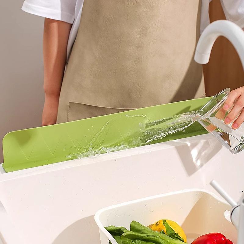 1 Pcs Silicone Sink Splash Guard With Suction Cup Sink Baffle Splash Guard Splash Protector For Kitchen Island And Bathroom