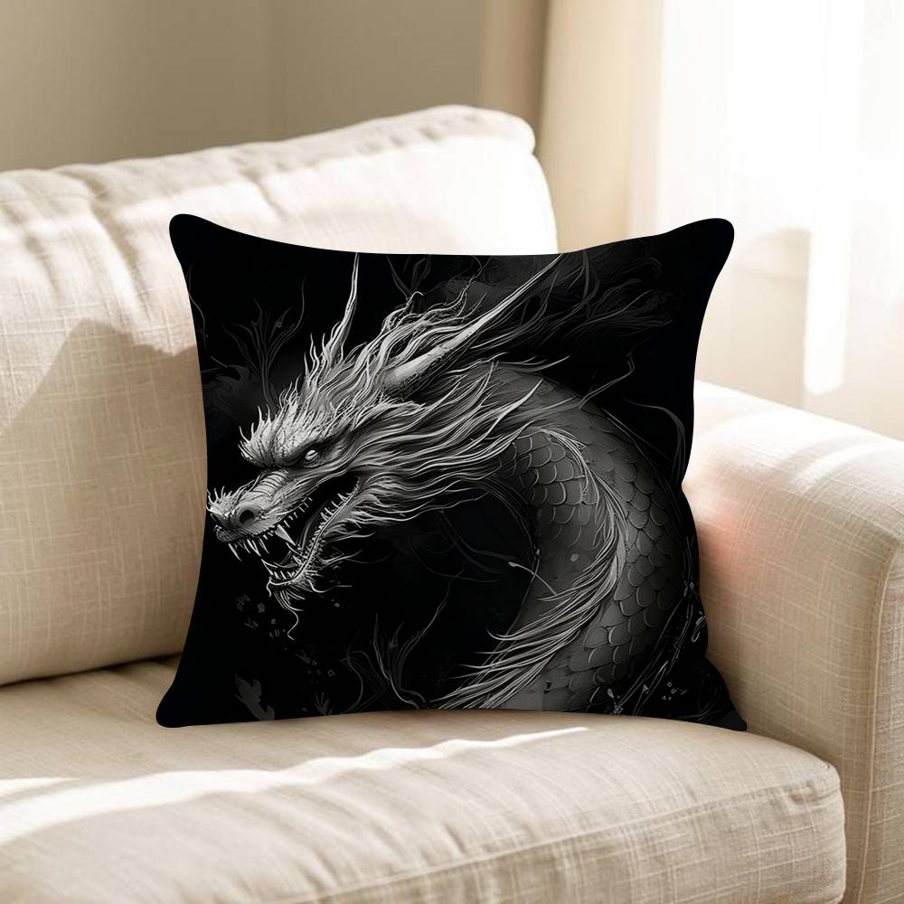 Fashion Black Dragon Pillow Cover For Bedroom Room And Living Room Sofa Decorative Cushion Cover