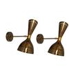 Diablo Gold Double Italian Wall Light Brass Mid Century Modern Wall Sconce