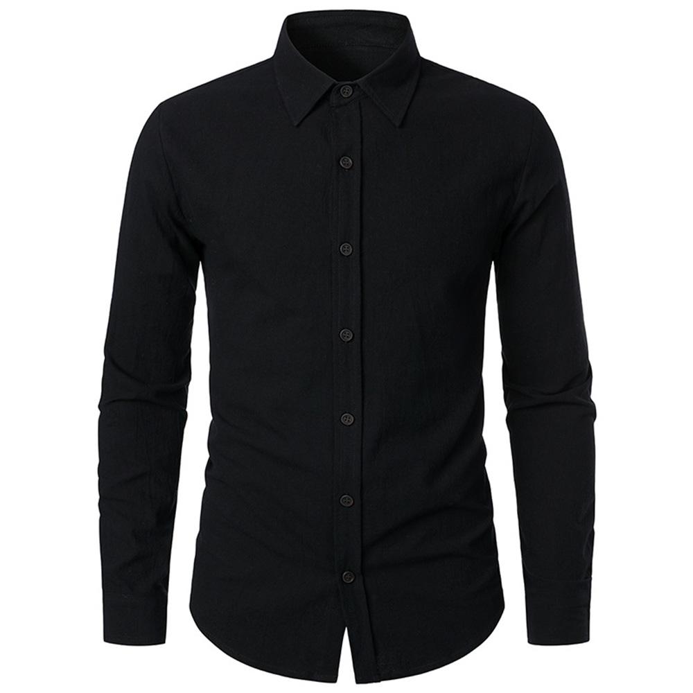 Cotton Linen Shirt for Men Slim Fit Tops Long Sleeve Business Shirt Spring Autumn Casual Formal Men's Shirts