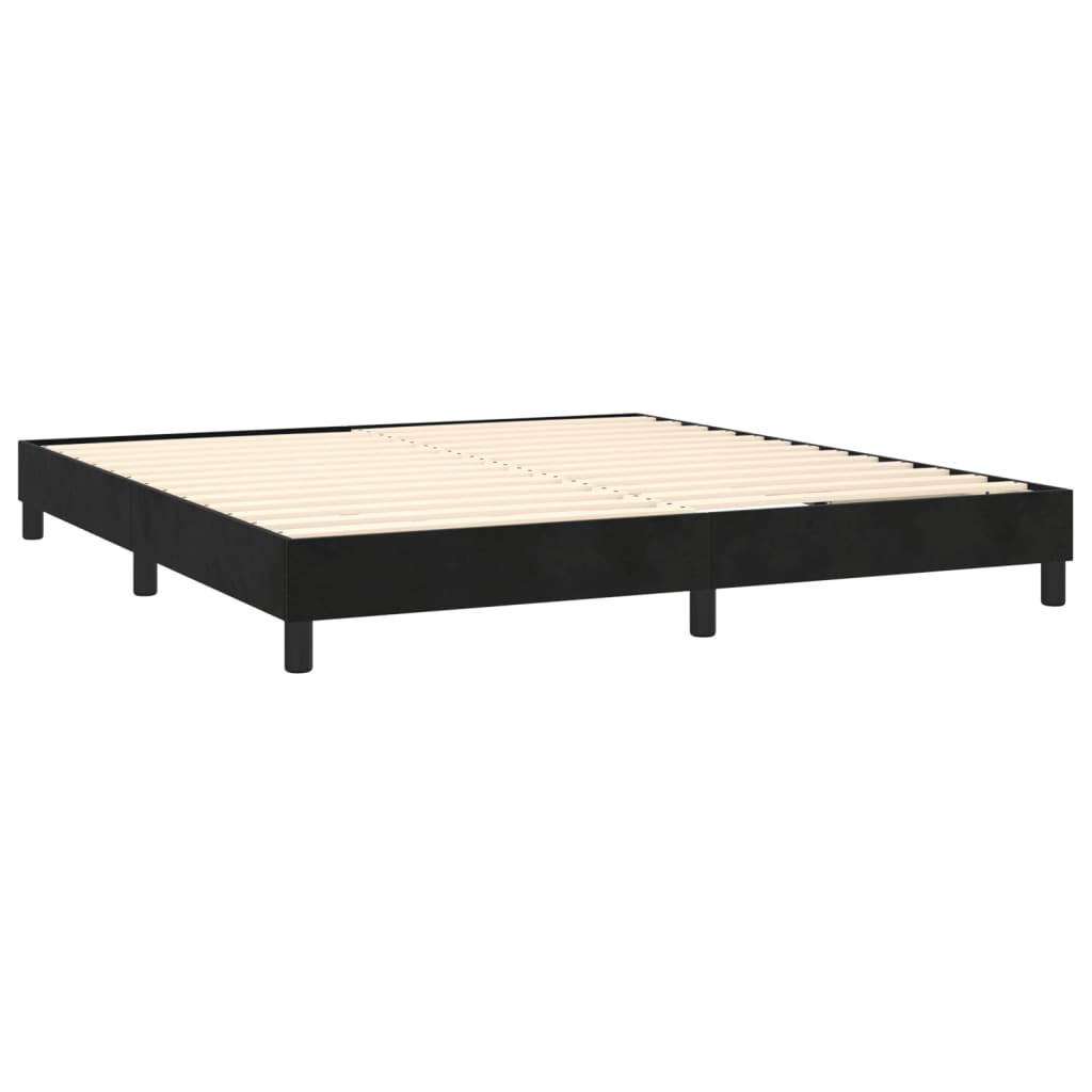 Box Spring Bed Frame Black 160 X 200 Cm Velvet