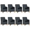 9 Piece Garden Dining Set with Cushions Poly Rattan Dark Grey