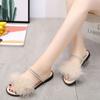 Sandals Outside Woman Slippers Low Heel Fluffy Slides Pink Summer Vintage Feather Shoes for Women 2024 Junior Soft Korea Style I