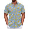 Summer Flower Shirt Men'S Beach Large Size Casual Hawaiian Vintage Digital Printing Short Sleeve Men'S Shirt
