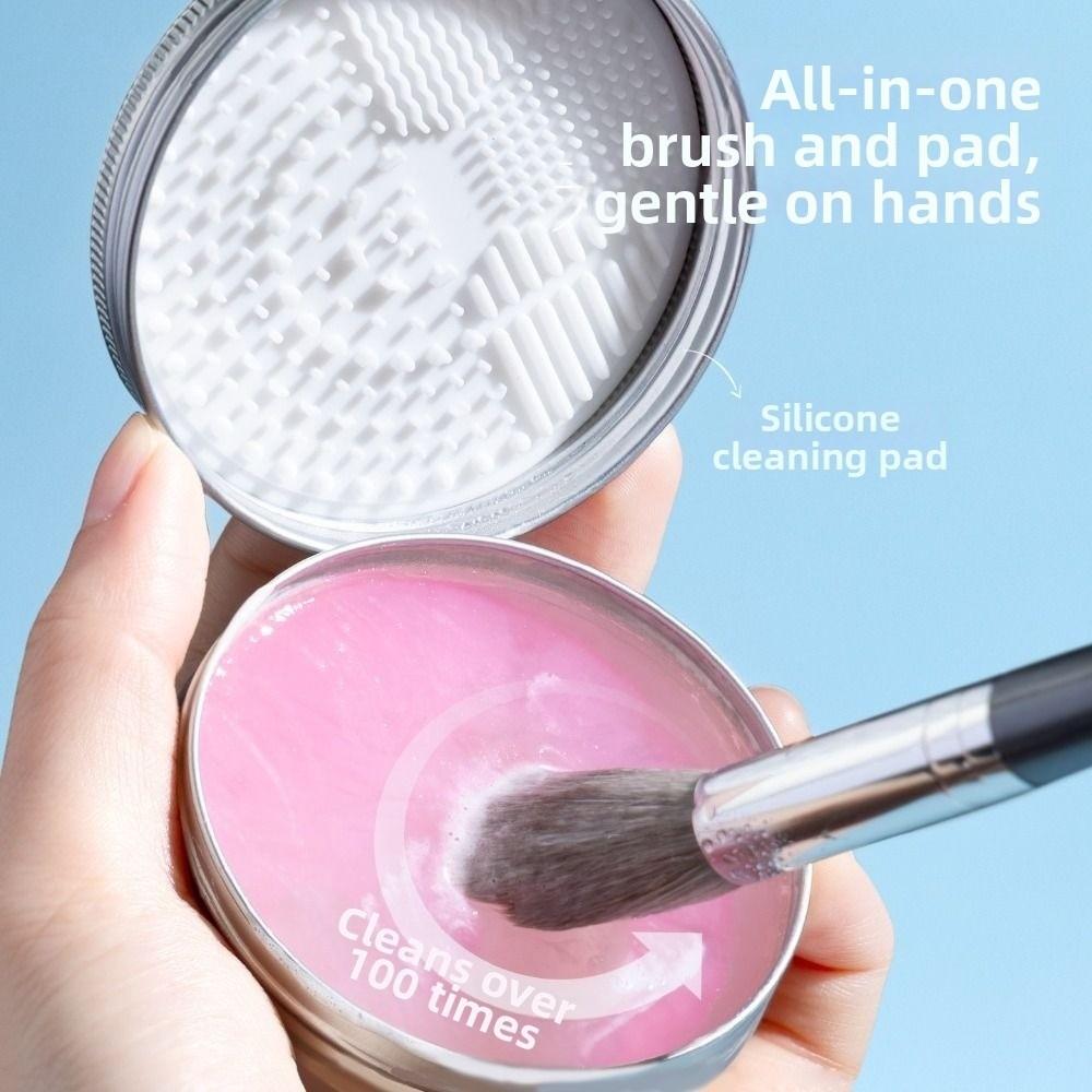 With Silicone Mat Makeup Brush Cleaner Soap Waterproof Washing Soap for Makeup Brushes & Sponges