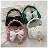 Fashion Bow Knot Small Shoulder Bag Trendy Chain Crossbody Bag Cute Faux Leather Mini Handbag for Women CLE