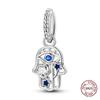 Duivelsogen Bedel 925 koper Originele Hand van Fatima Blauwe Zirkonia Kruis Blauwe Ogen Bedels Past Armband DIY Maken Zirkonia Cadeau
