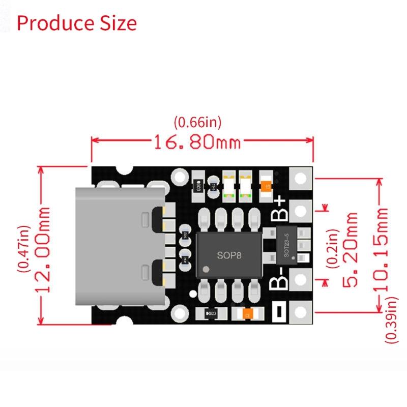 Type C USB 5V 1A TP4057 Charging Board for 18650 Cell Batteries Efficient and Safe Charging Board Cells Power Supply