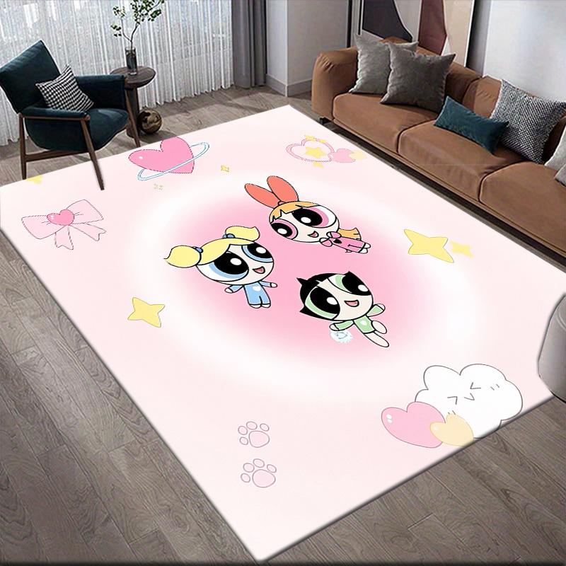 Tapis de sol antidérapant Collection Les Supers Nanas, tapis rectangulaire pour salon, zone de jeu et chambre à coucher