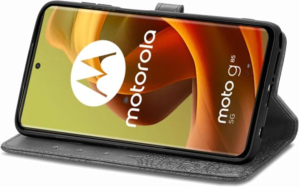 Flip Case for Motorola Moto G85, Mandala, Gray