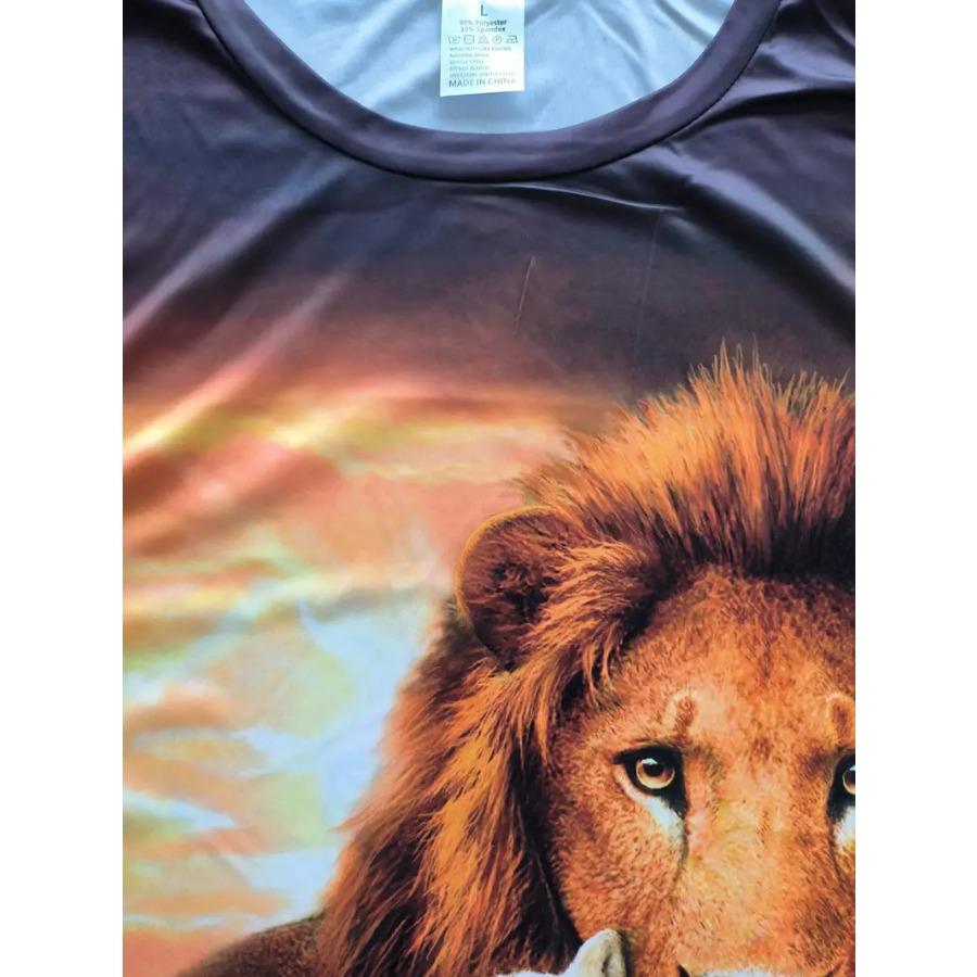 Herren Bold 3D Löwe & Lamm Grafik T-Shirt - Weicher Rundhalsausschnitt, Ultra-bequeme Sommerbekleidung - Stilvolle Urlaubsmode für tägliche Abenteuer