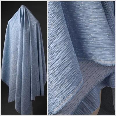 50x140cm Cotton Linen Jacquard Fabric Micro Pleated 3D Line Art Designer Fabric For DIY Sewing Half Skirt Jacket Apparel