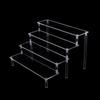 1-5 Tier Acrylic Display Stand Durable Display Rack For Cupcake Perfume Doll Transparent Trapezoidal Blind Box Storage Shelf