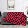 Pătură cu model șah alb-negru Confortabilă Moale Flanelă Toamnă Geometrică Tartan Pătură Aruncată pentru Canapea Mașină Dormitor