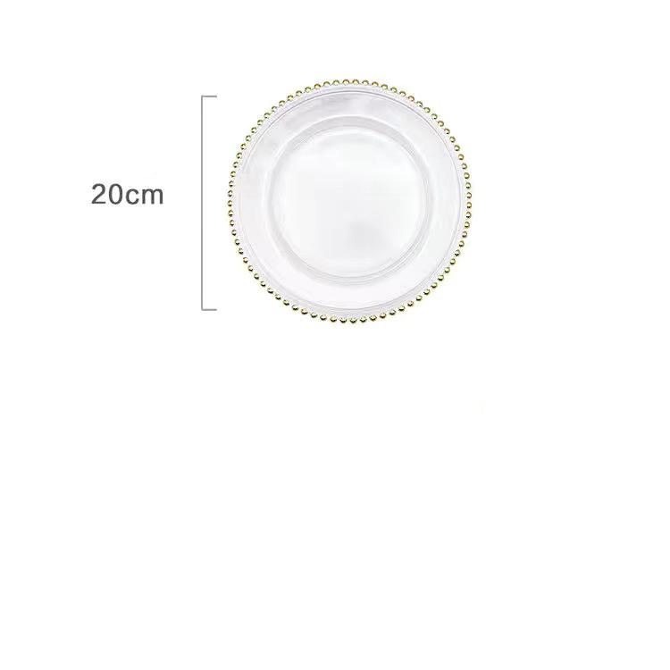 Creative Transparent Pearl Disc Tableware Glass Plate Steak Plate Salad Plate Pasta Plate Kitchenware