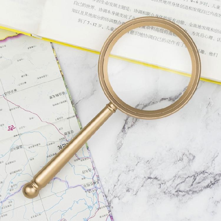 10X Reading Magnifier with Metal Handle Glass Lens for Seniors & Kids Book Gift