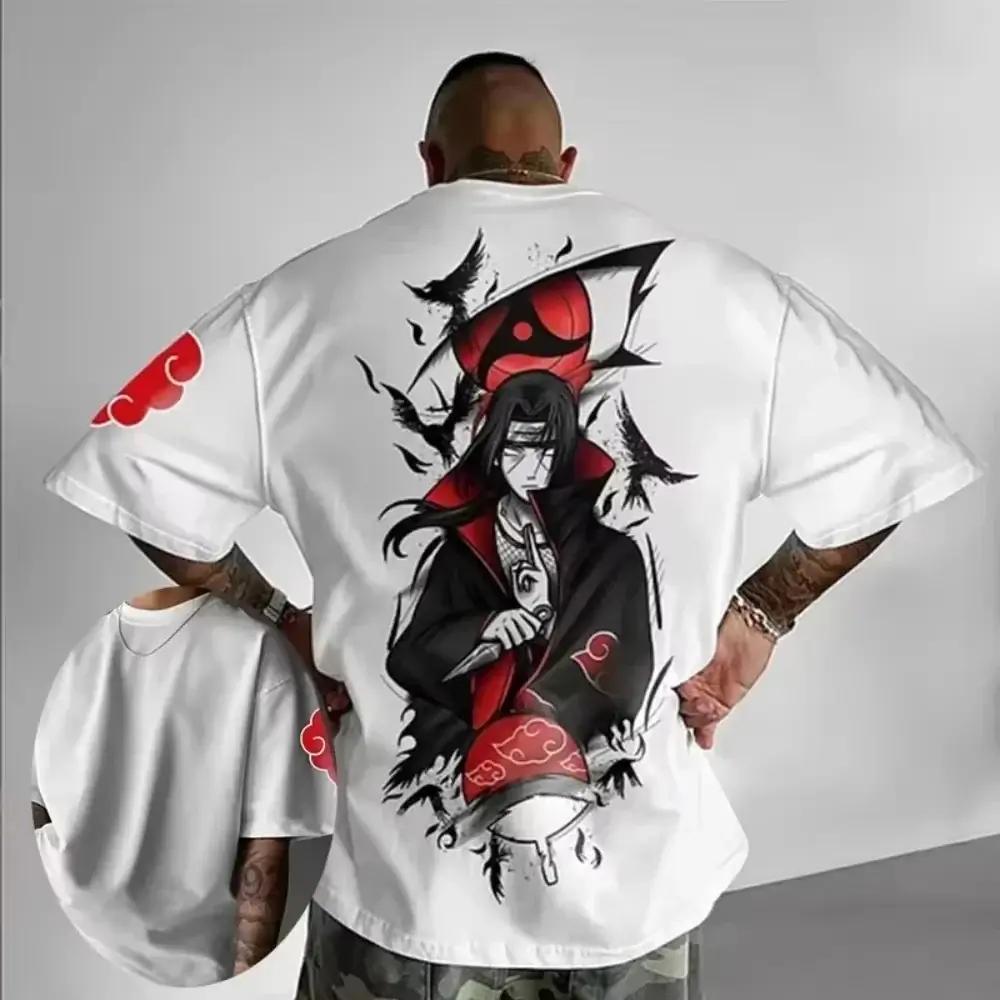 Men's and Women's Casual T-shirts with Summer Manga Patterns and Loose Streetwear