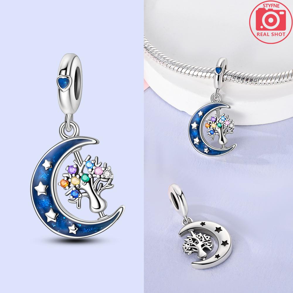 Authentic Charm Bead Charms Copper Blue Moon Stars Sun Rockets Astronauts Hearts Bead Charms Compatible With Bracelets Women Diy Romantic Gift Jewelle