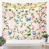 Butterfly Tapestry Glitter Diamonds Print Wall Art Luxury Elegant Blue Wall Hanging Blanket for Living Room Bedroom Home Decor