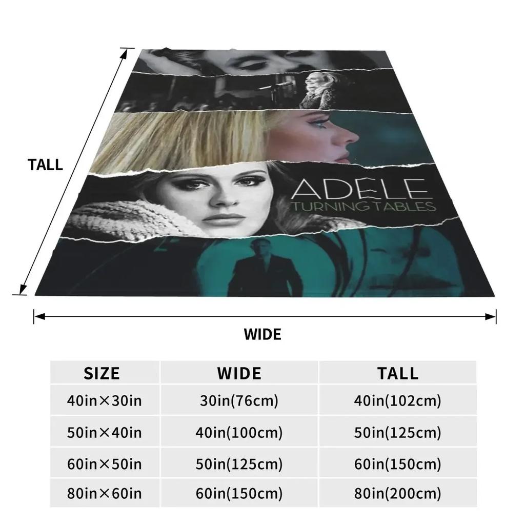 Adele Singer Merchandise Blanket Flannel Sofa Music Album Tour Throw Blanket Cozy Soft for Car Bedding Throws