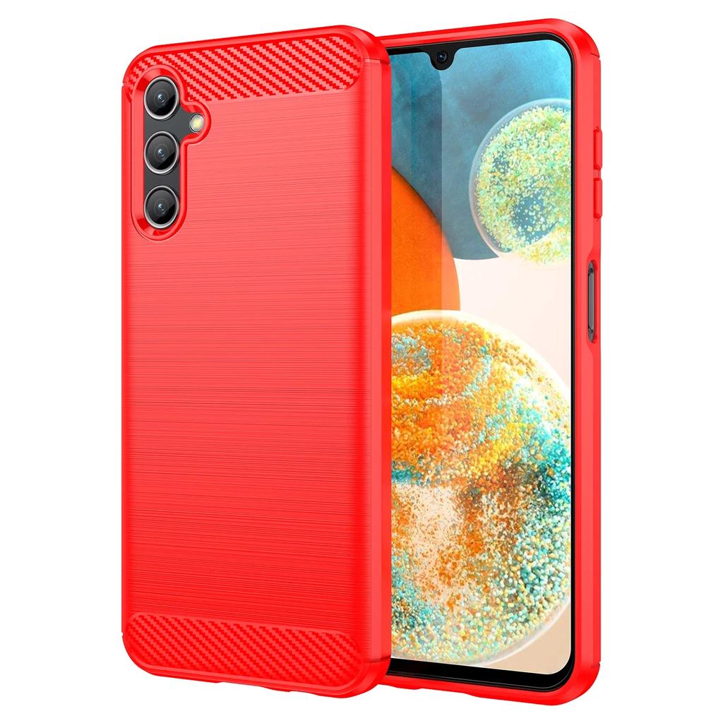 Capa TPU com Textura de Fibra de Carbono para Samsung Galaxy A55 A35 A25 A15 A05S A24 A34 A54 A14 A04S 5G Capa Protetora à Prova de Choque Funda