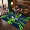 Seattle Seahawks Personalized Crystal Velvet Carpet, Customized Name Text Soft Anti‑Slip Rug for Living Room Bedroom