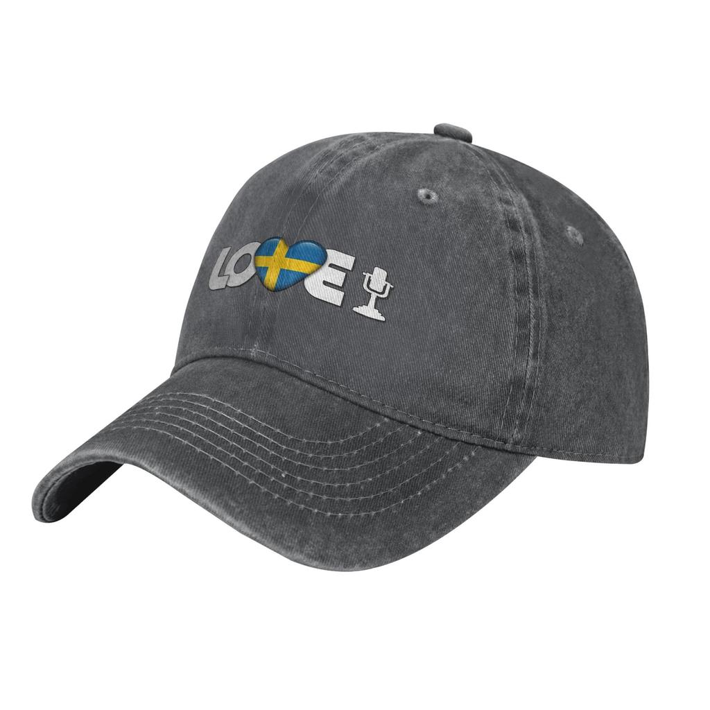 Love Sweden Eurovision Song Contest Men Women Baseball Caps Distressed Washed Caps Hat Vintage Outdoor Summer Gift Headwear