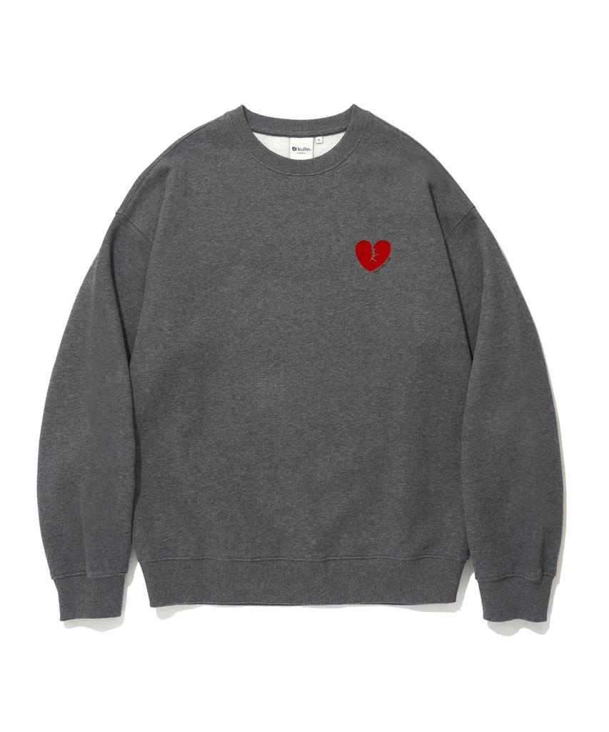 Sweat à col rond KULTE K Logo Cœur_C.M.Gris