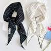 Korean Polka Dot Silk Triangle Scarf: Women's Fashionable Headscarf, Waist Belt, Neckwear, Multi-Purpose Summer Sun Protection.