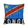 Decorative Pillowcase Republic Of Congo Congolese Flag Stuff Seater  Throw Pillow Case Cover Zippered Multi Size
