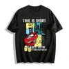 Vintage Car Culture Print T-Shirt Retro Racing Style Casual Top Pure Cotton T-shirt