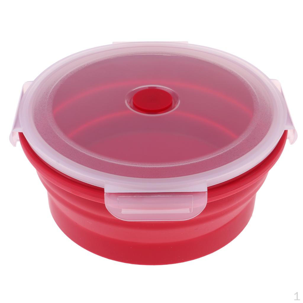 Couvercle, Contenant de Rangement Pliable en Silicone pour Camping Pique-nique, Micro-ondes et Congélateur
