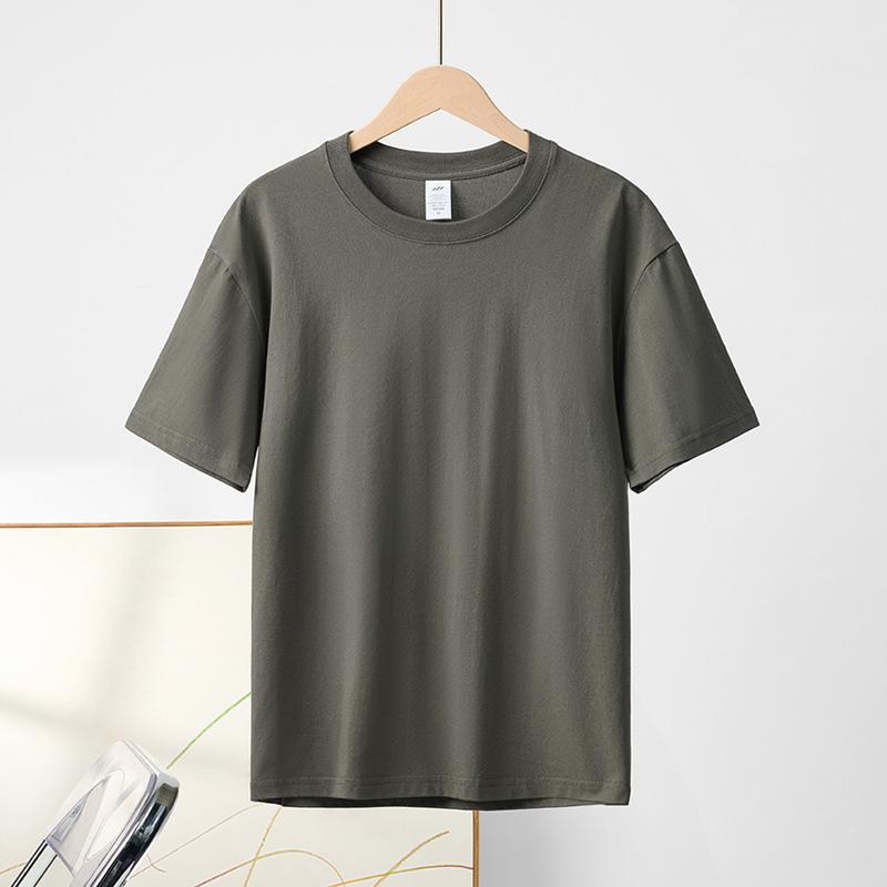 Pure Cotton Short Sleeved T-shirt Women's Round Neck Top Solid Color Half Sleeved Base T-shirt