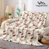 Crimson Cherry Bloom Flannel Blanket Warm Soft Halloween Christmas Couch Warm Cozy Decorative Decor Gift for All Season