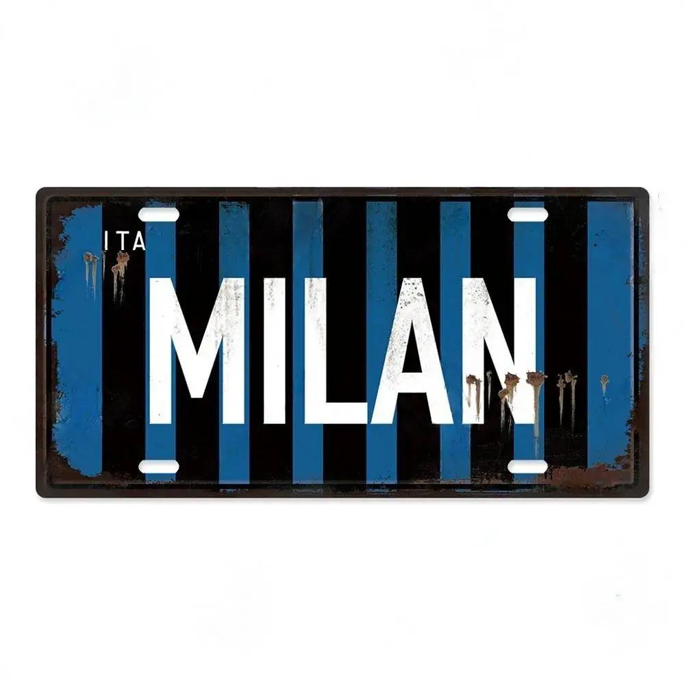 DORA Tin Sign Vintage Ctiy Aluminum Plate Barcelona MILAN Madrid Country Metal Plaque LIverpool Manchester Tottenham Decortaive Car Sign Wall