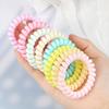 5PCS/Set Solid Color Telephone Wire Elastic Hair Bands Women Girls Cord Rubber Band Stretch Hair Accessories Headband Gum Holder