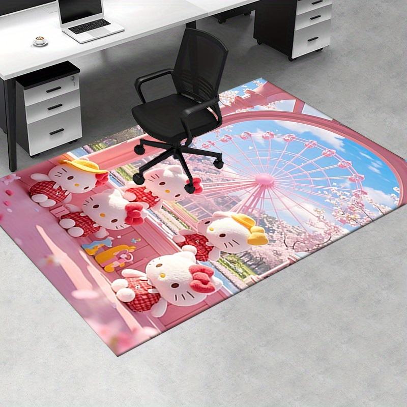 Office Rug Hello Kitty, Ferris Wheel Anti-Slip Rug, Machine Washable for Living Room, Bedroom, Office, Multiple Sizes, Bedroom Mat, Decorative Mat, Du
