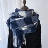 Scarf Women's Autumn and Winter New Style Imitation Cashmere Tassel Scarf, Student Versatile Warm and Thick Plaid Shawl