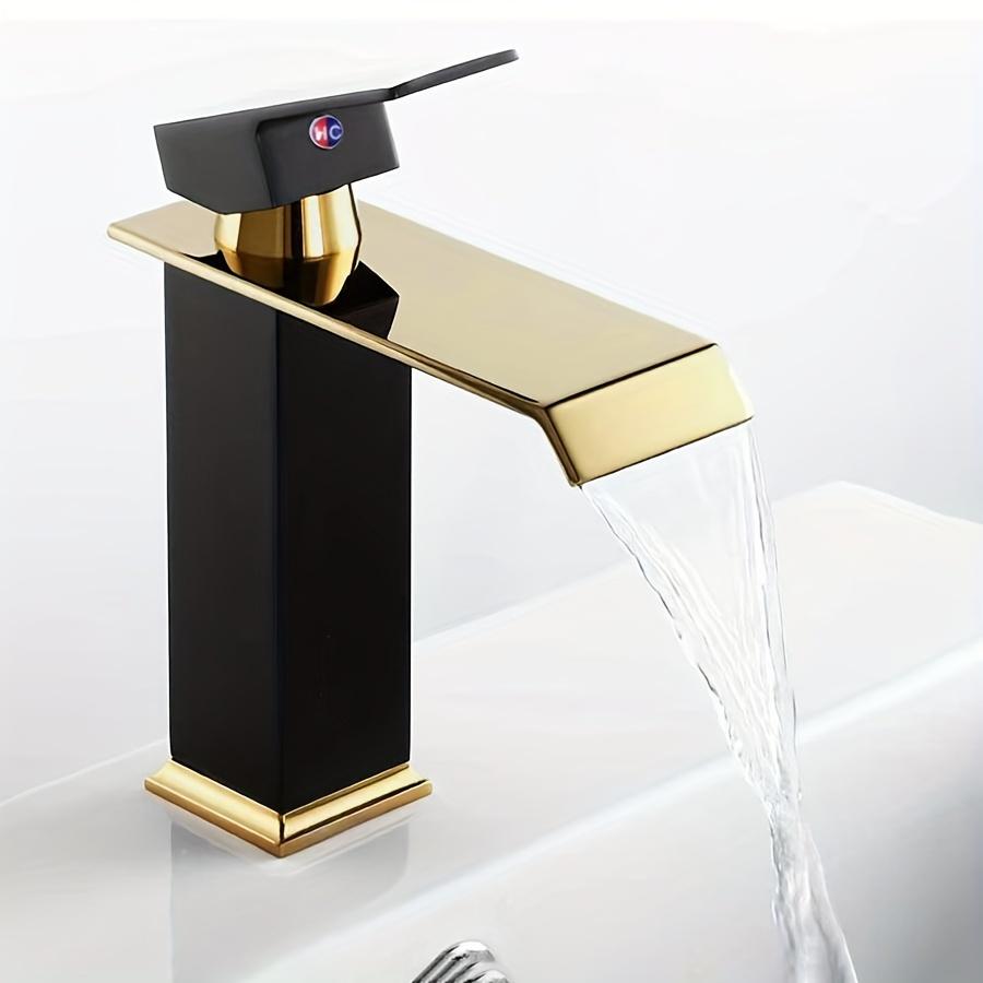 Wasserfall Kupferkern Über Thekenbecken Waschbecken Schwarz Becken Wasserhahn Heiß Und Kalt Badezimmerschrank Toilette Einlochmontage Wasserhahn